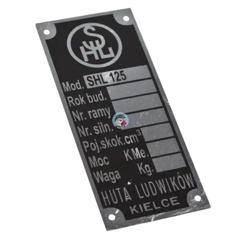 Tabliczka znamionowa SHL125 M04 Wyprzedaż