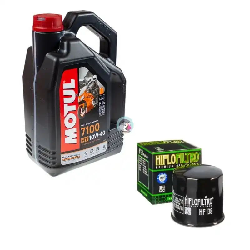 Zestaw filtra oleju HF138 + olej Motul 10W40 7100 Tani