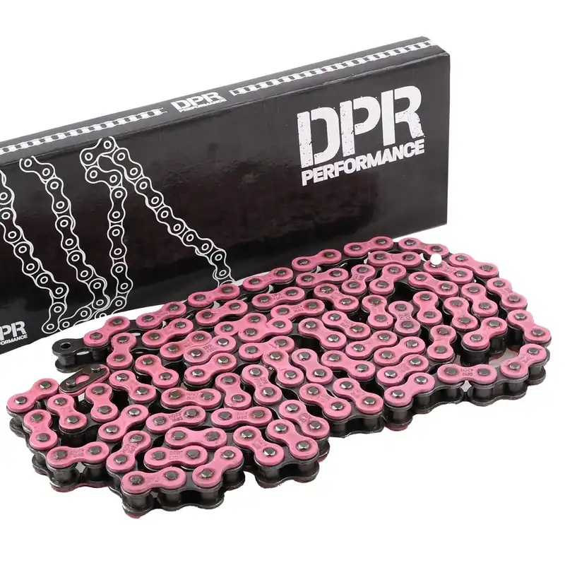 Wyjątkowa oferta Łańcuch napędowy 140 ogniw 420H różowy wzmocniony DPR Performance