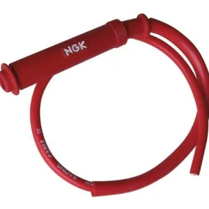NGK fajka na świece (NR 8089) gumowa prosta czerwona z nakrętką przewód 50cm Darmowa dostawa