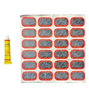 Zestaw naprawczy przebitej dętki łatki 24 sztuki + klej Bestseller