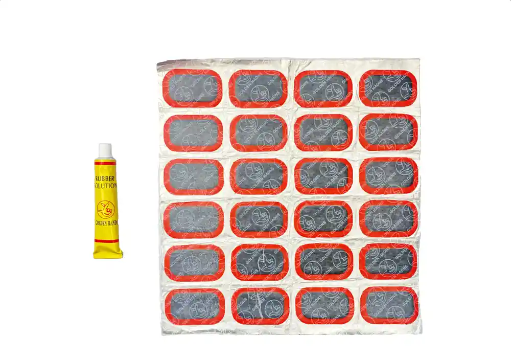 Zestaw naprawczy przebitej dętki łatki 24 sztuki + klej Bestseller