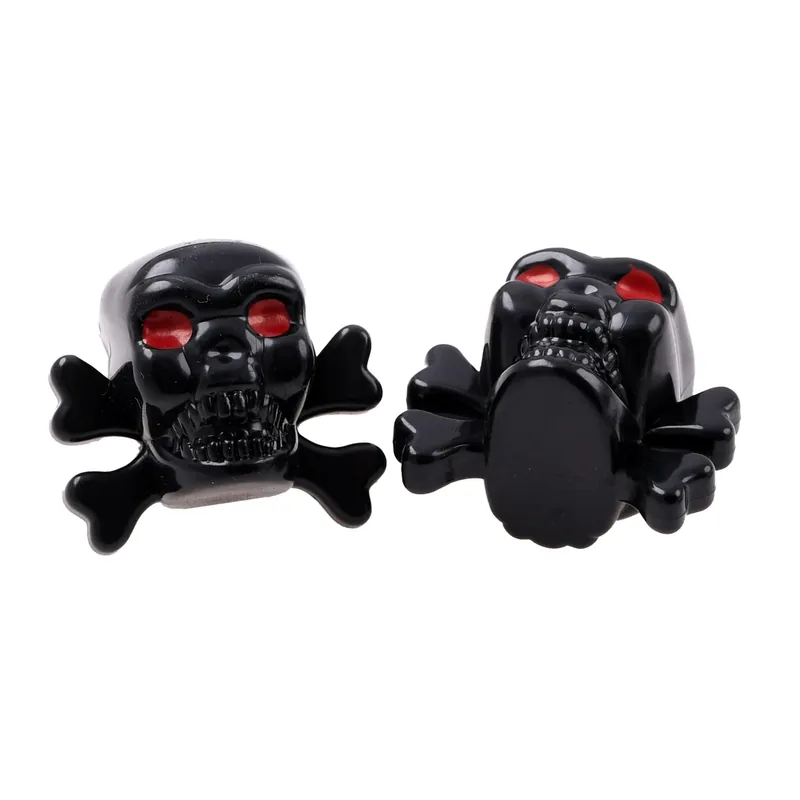 Rabat Nakrętki wentyla czarne czaszki V2 2 sztuki Racing Force