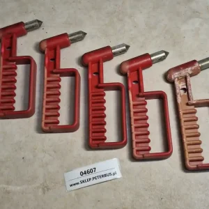 Młoteczek bezpieczeństwa, z pełną rączką, do wybijania szyb w autobusie, z dziurką na uchwyt montażowy Ostatnie sztuki